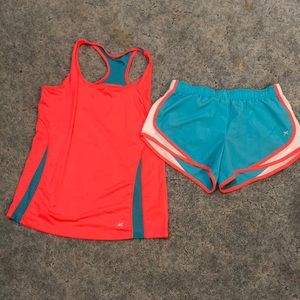 Xersion running top and shorts